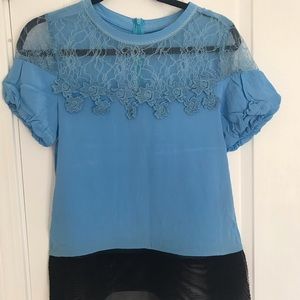 3/$25 Blue Silk top